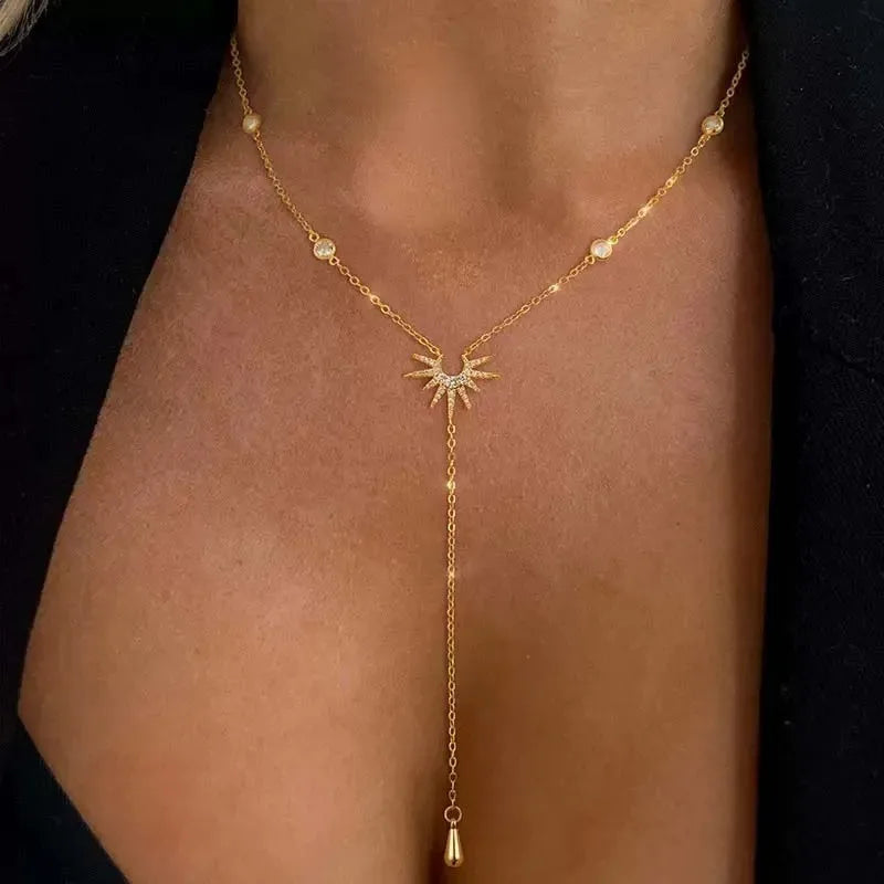 Collier Soléa - Chaîne en Y dorée