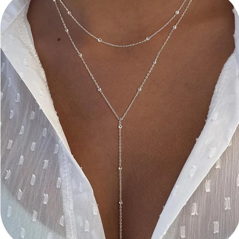 Collier Soléa - Chaîne en Y dorée